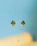 tiny green Plant earrings