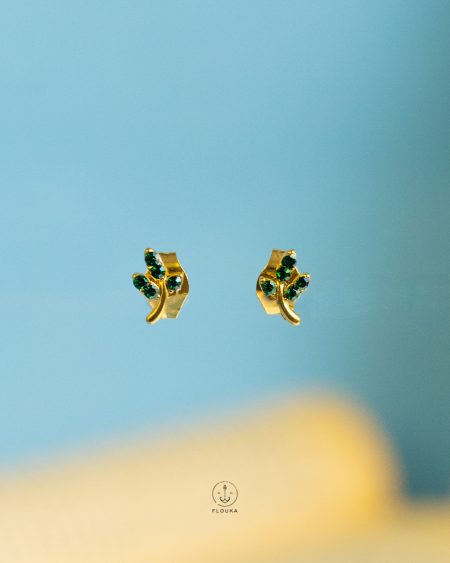 tiny green Plant earrings