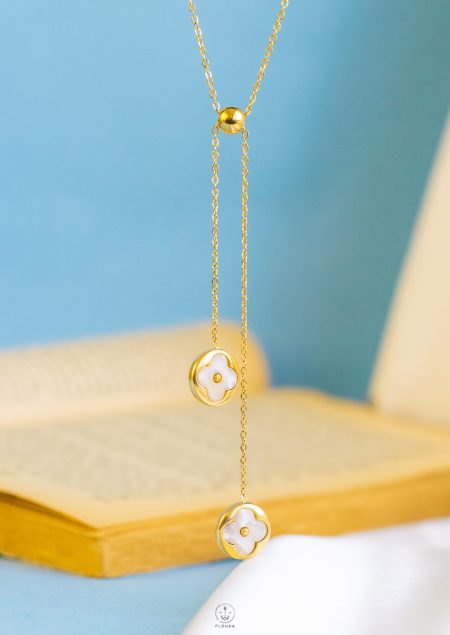 free size double gold vancleef necklace