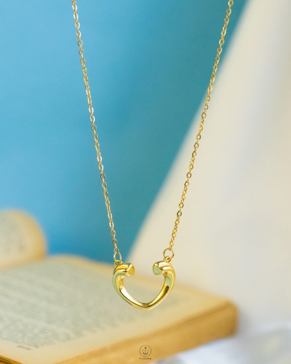 open heart gold necklace