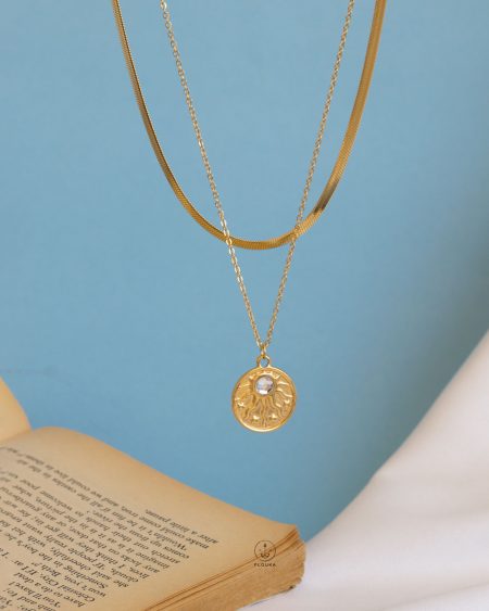 double layer sun straus necklace