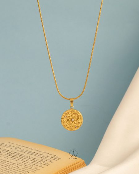 gold Moon land necklace