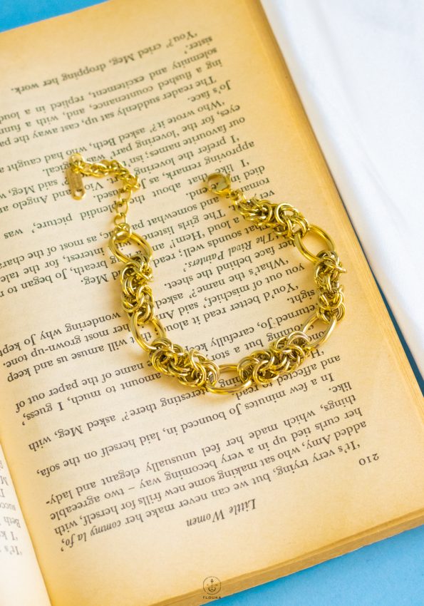 gold mix chains bracelet