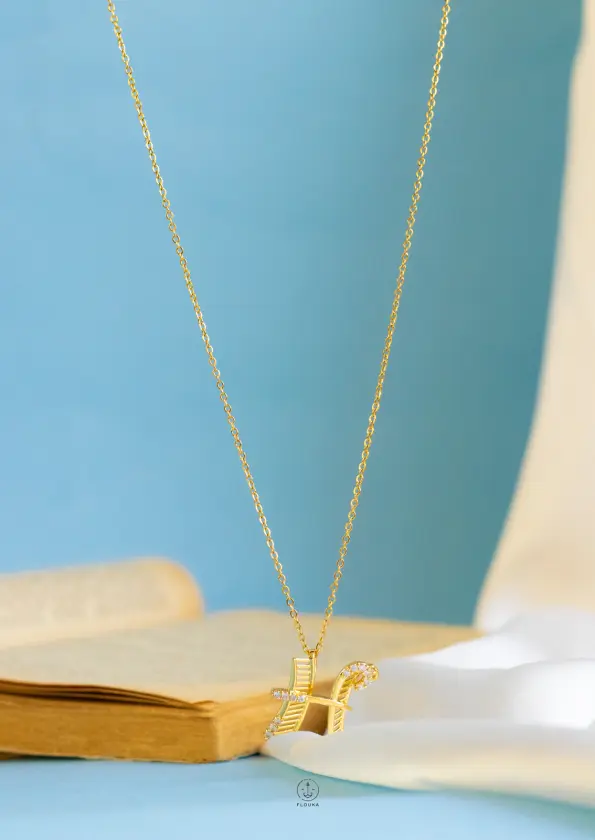 3d letter H necklace