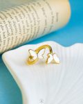 double white butterfly ring