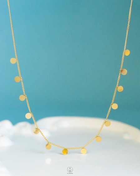 many tiny gold circles necklace