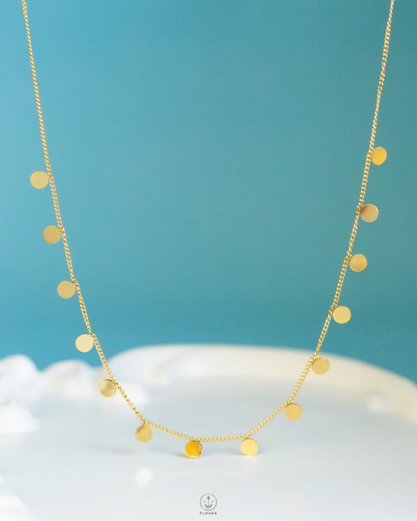 many tiny gold circles necklace