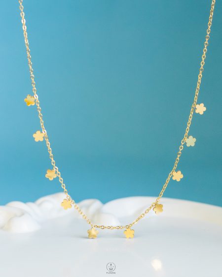 many tiny gold flower necklace