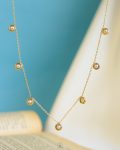 gold tiny pearls necklace