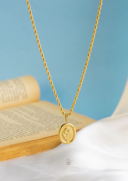 gold flower necklace