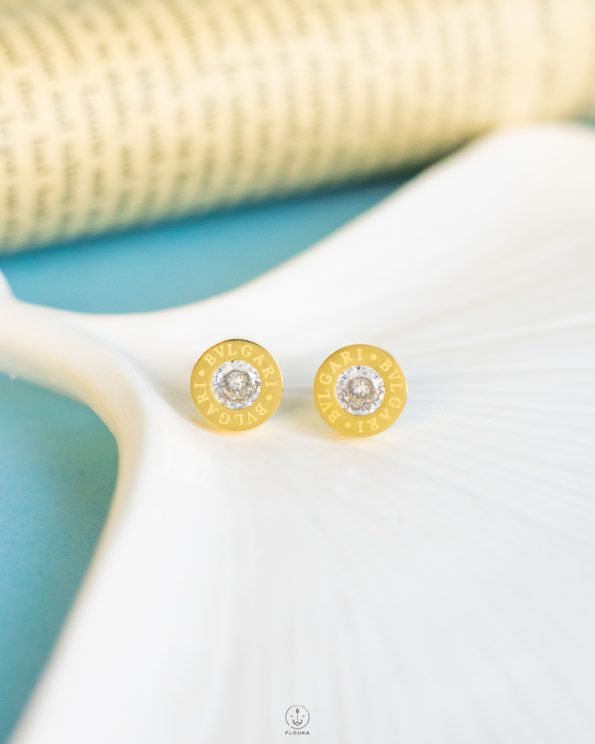 gold bvlgari earrings