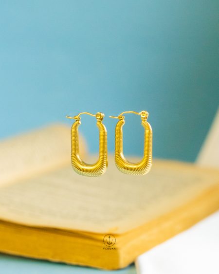 gold square earrings