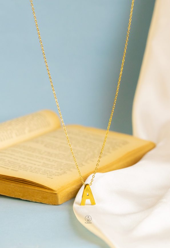 gold letter A necklace