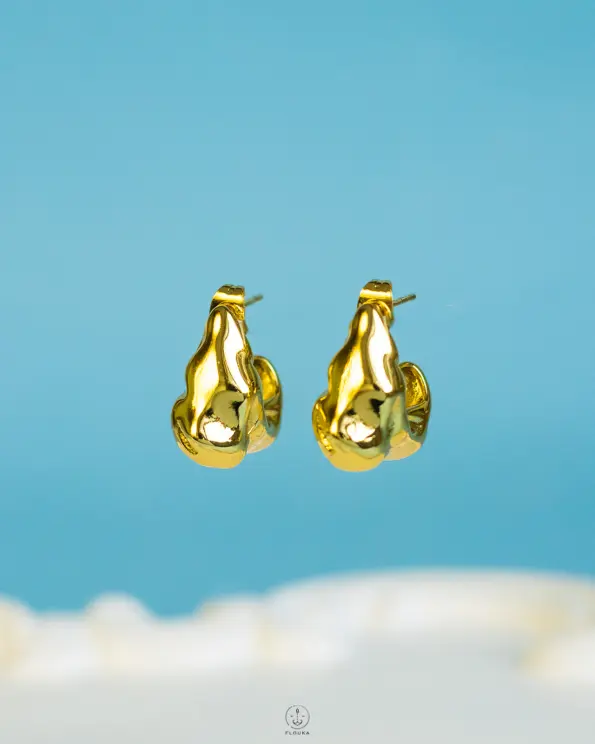 gold rock earrings