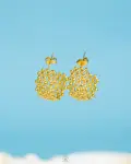 gold net earrings
