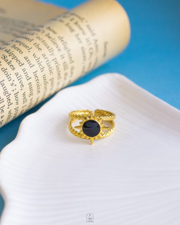 double layer black sun ring