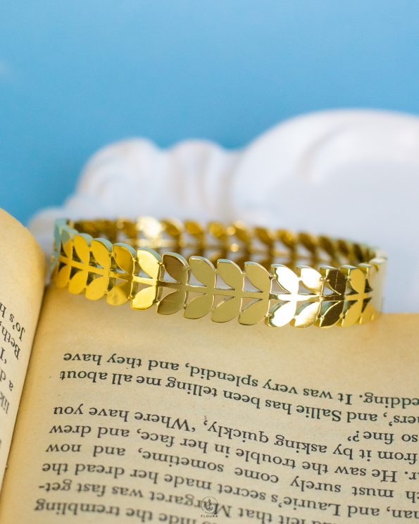 gold tree leaf bracelet