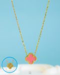 double face pink straus vancleef necklace