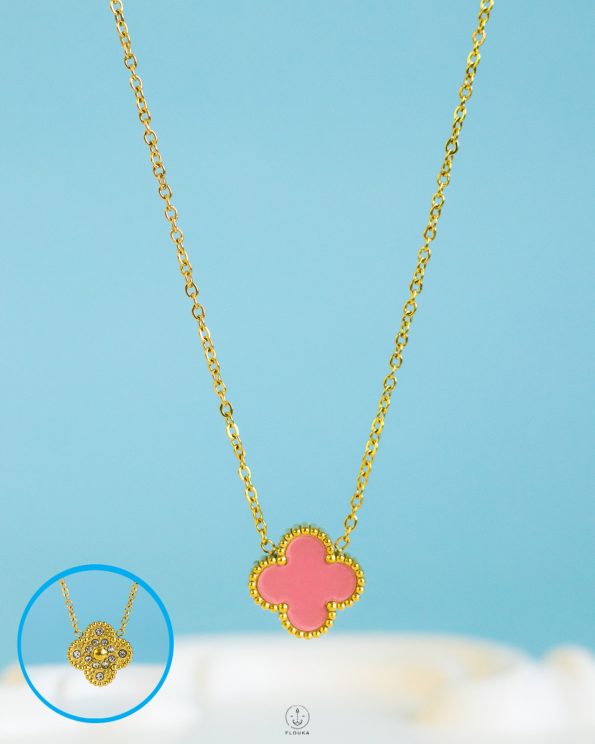 double face pink straus vancleef necklace