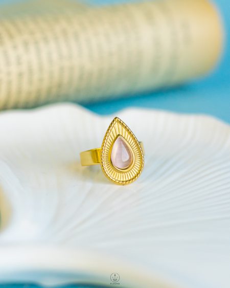 free size pink cat eye ring