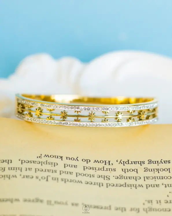 gold double layer straus bracelet