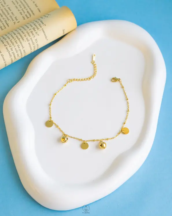 Golden bell balls anklet