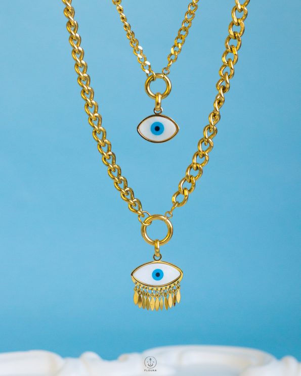 double layer evil eye necklace