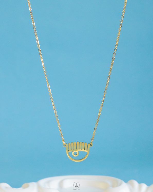 gold eye necklace