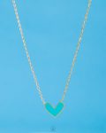 small gold blue heart necklace