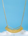 gold LV curve bar necklace