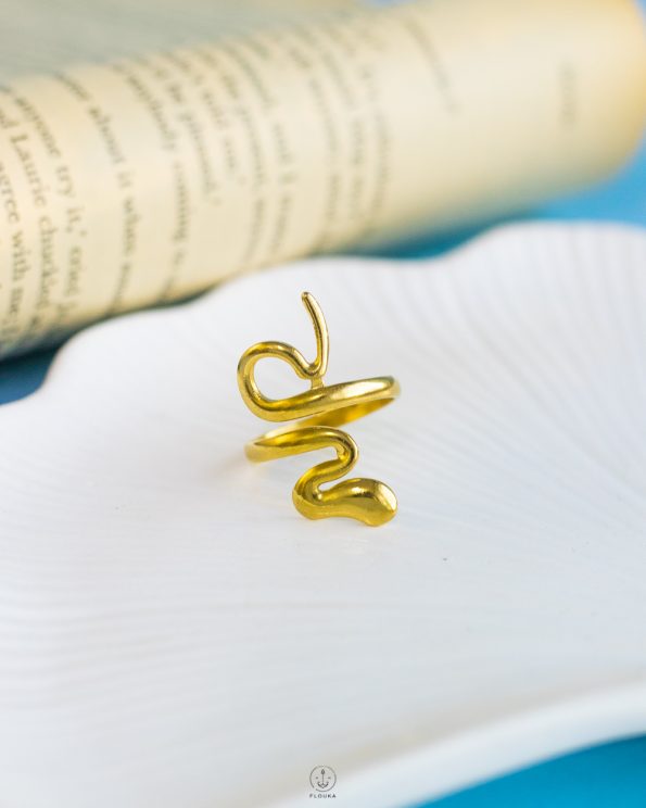 free size gold snake ring