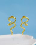 gold snake earrings