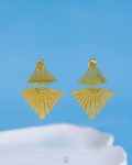 gold pyramid straus earrings