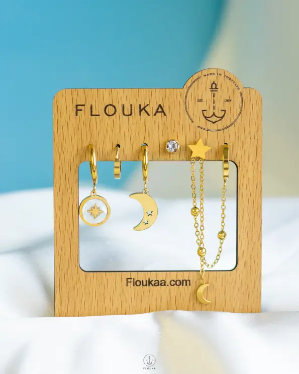crescent moon card earrings