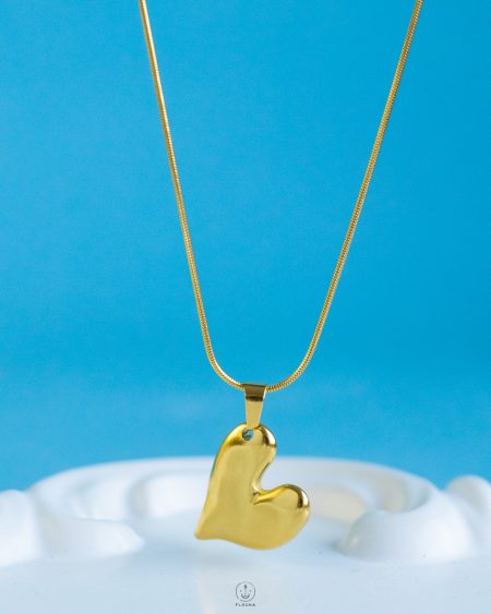 gold mouse heart necklace