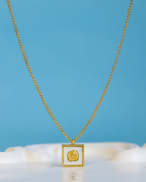 tiny white flower necklace