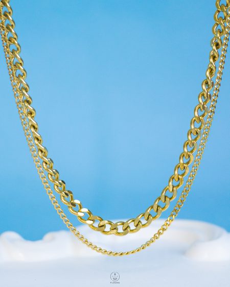 double layer gold necklace