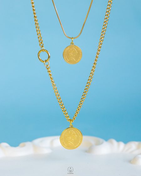 double layer coin necklace