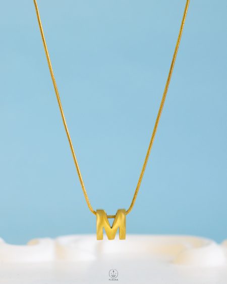 trendy heart letter M necklace