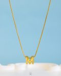 gold mouse necklace letter M