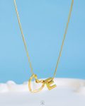 trendy heart letter E necklace