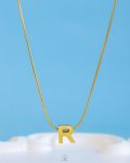 gold mouse necklace letter R