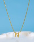 gold mouse necklace letter N