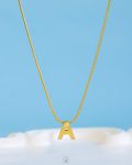 gold mouse necklace letter A