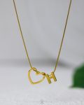 trendy heart letter H necklace