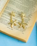 gold sea star earrings