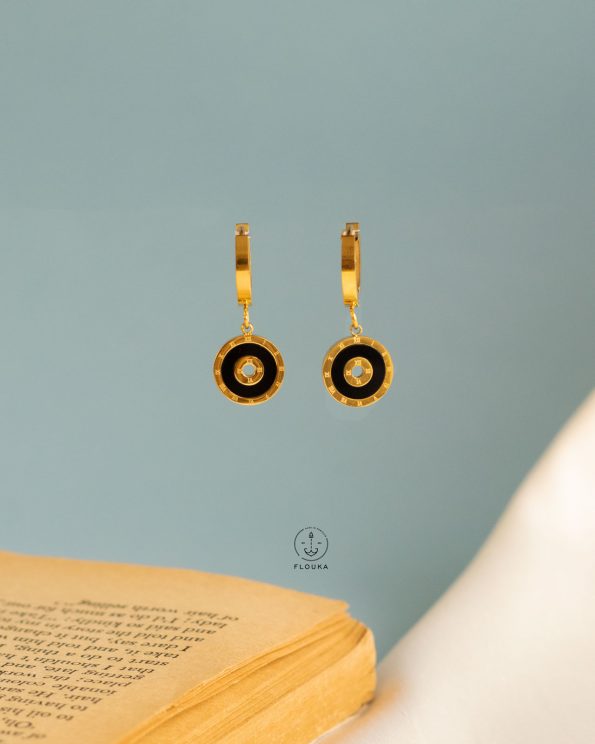 gold tiny latin earrings