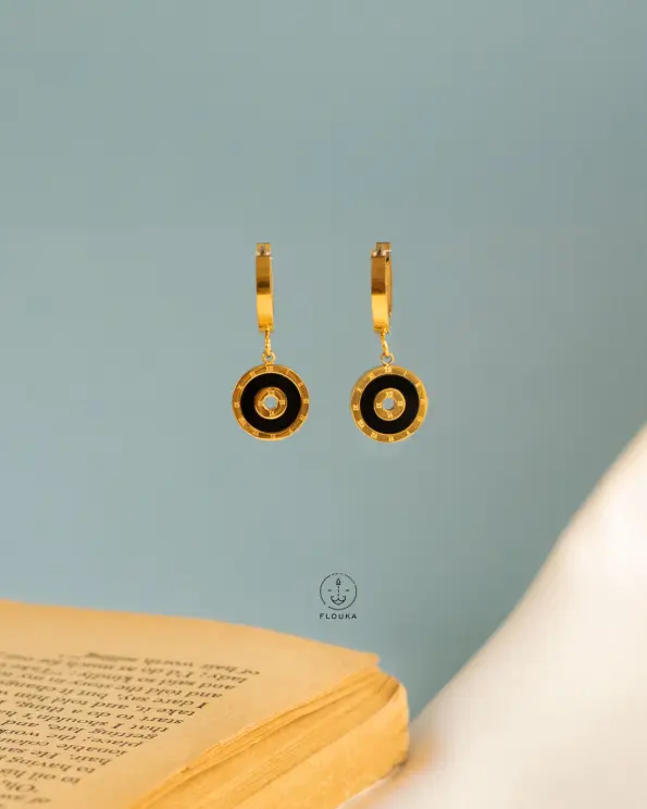 gold tiny latin earrings