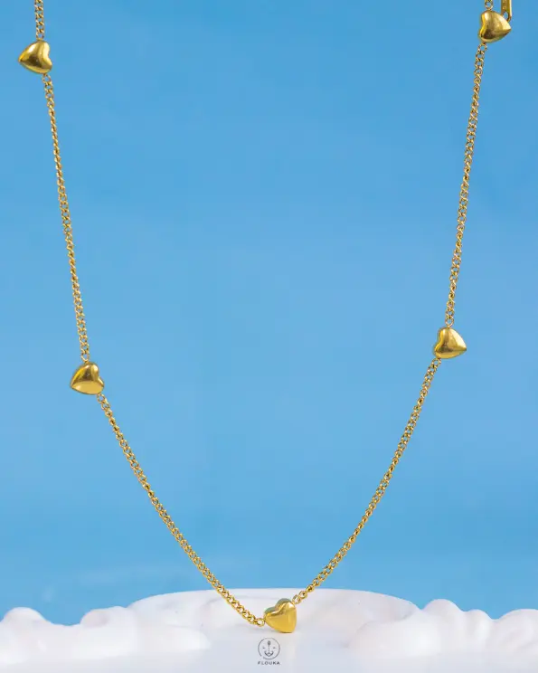 gold hearts necklace