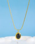 black cat eye stone necklace